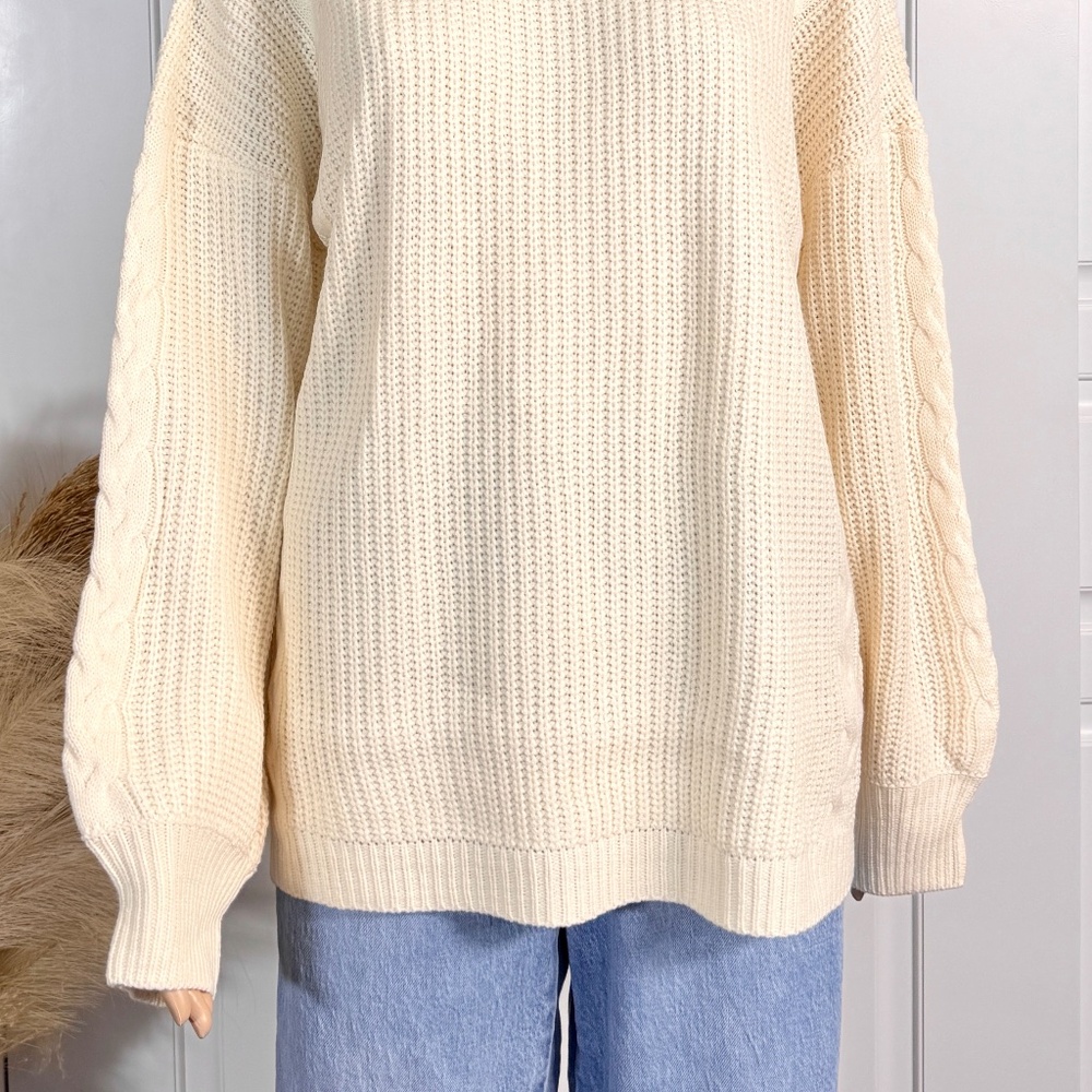 IVORY LONG SLEEVE KNIT SWEATER - Picture 4 of 10